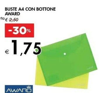 Bennet Award Buste A4 Con Bottone offerta