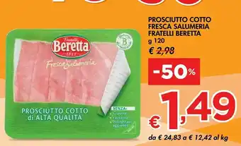 Bennet Beretta Beretta - Prosciutto Cotto Alta Qualità Fresca Salumeria 120 g(ml) offerta