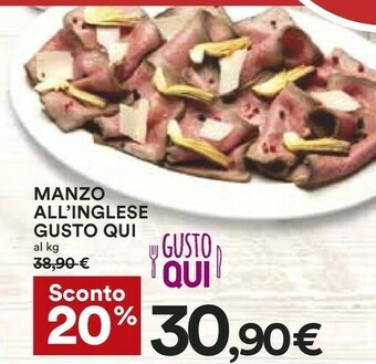 Coop Manzo All'inglese Gusto Qui offerta