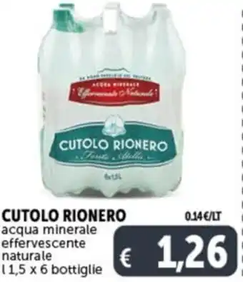 CUTOLO RIONERO acqua minerale effervescente naturale 11,5 x 6 bottiglie