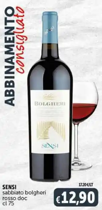 Deco Supermercati SENSI sabbiato bolgheri rosso doc cl 75 offerta