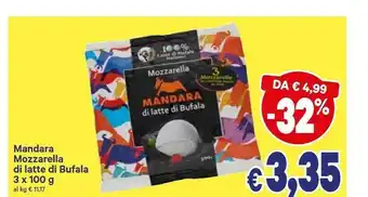A&O Mandara Mozzarella Di Latte Di Bufala 300 G offerta