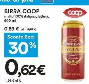Coop Coop - Birra Italiana Lager 500 G(ml) offerta