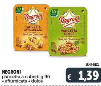Deco Supermercati NEGRONI pancetta a cubetti g 90 offerta