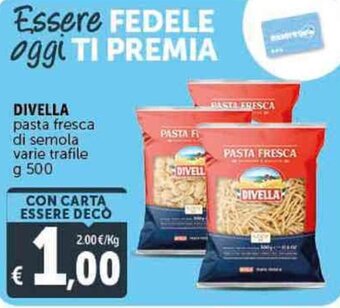 Deco Supermercati DIVELLA pasta fresca di semola varie trafile g 500 offerta