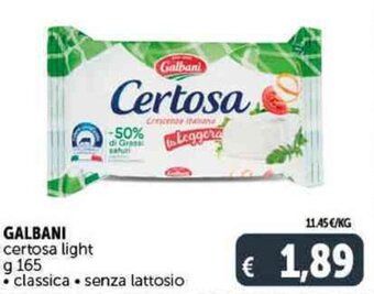 Deco Supermercati GALBANI certosa light g 165 offerta