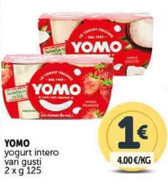 Deco Supermercati YOMO yogurt intero vari gusti 2 x g 125 offerta