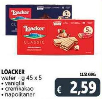 Deco Supermercati LOACKER wafer - g 45 x 5 offerta