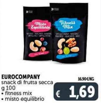 Deco Supermercati EUROCOMPANY snack di frutta secca g 100 offerta