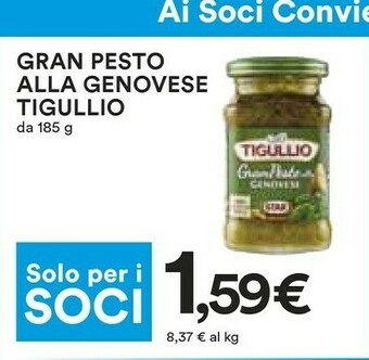 Coop Star Gran Pesto Alla Genovese Tigullio 185 G offerta