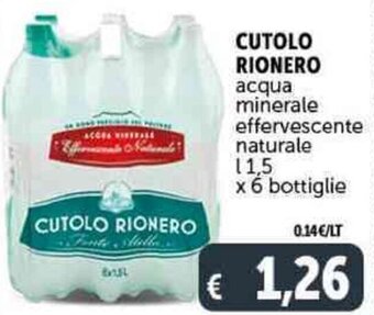CUTOLO RIONERO acqua minerale effervescente naturale l 1,5 x 6 bottiglie