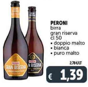 Deco Supermercati PERONI birra gran riserva cl 50 offerta