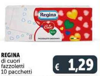 Deco Supermercati REGINA di cuori fazzoletti 10 pacchetti offerta