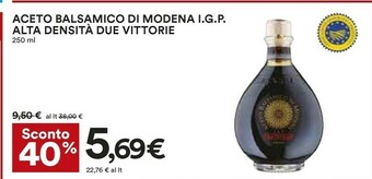 Coop Due vittorie Aceto Balsamico Di Modena Igp Alta Densità 250 Ml offerta