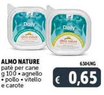 Deco Supermercati ALMO NATURE patè per cane g 100 offerta
