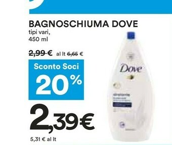 Coop Dove Bagnoschiuma offerta