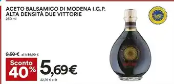 Coop Due vittorie Aceto Balsamico Di Modena Igp Alta Densità 250 Ml offerta