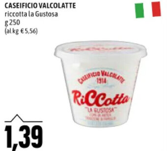 Madis CASEIFICIO VALCOLATTE riccotta la Gustosa g 250 offerta