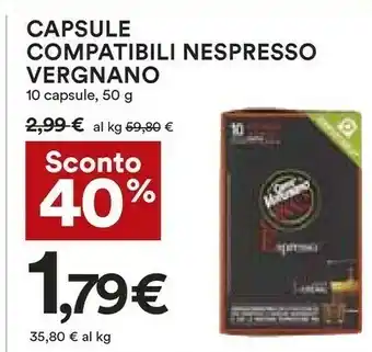 Coop Caffè vergnano Capsule Compatibili Nespressso Vergnano 10 Capsule offerta