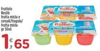 Crai Fruttolo Nestlè frutta mista e cereali/fragola/ frutta mista gr 50x6 offerta
