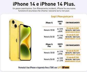 Unieuro iPhone 14 offerta
