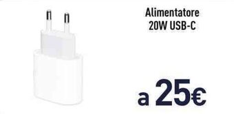 Unieuro Alimentatore 20W USB-C offerta