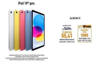 Unieuro iPad 10th gen. 64 GB Wi-Fi offerta