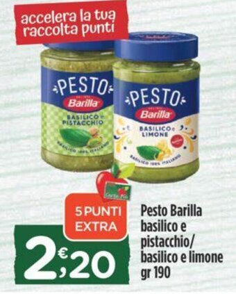 Crai Pesto Barilla basilico e pistacchio/ basilico e limone gr 190 offerta