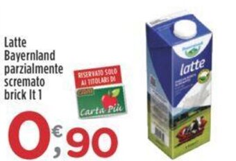 Crai Latte Bayernland parzialmente scremato brick It 1 offerta