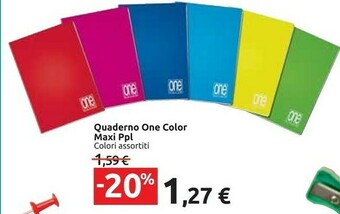 Carrefour Market Quaderno One Color Maxi Ppl offerta