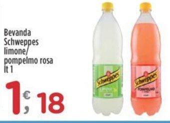 Bevanda Schweppes limone/ pompelmo rosa lt 1