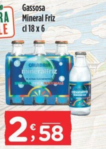 Crai Gassosa Mineral Friz cl 18 x 6 offerta