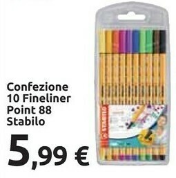 Stabilo Confezione 10 Fineliner Point 88