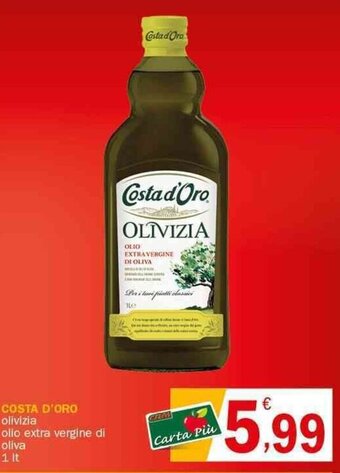 Crai COSTA D'ORO olivizia olio extra vergine di oliva 1 lt offerta