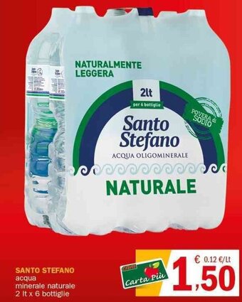 Crai SANTO STEFANO acqua minerale naturale 2 It x 6 bottiglie offerta
