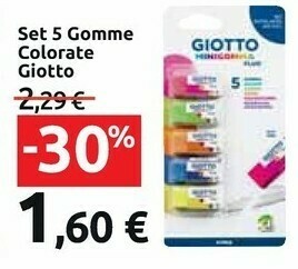 Carrefour Market Giotto Set 5 Gomme Colorate offerta
