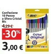 Carrefour Market Bic Penne A Sfera Cristal Soft Blu 10 Pezzi offerta
