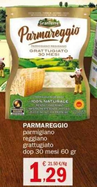 PARMAREGGIO parmigiano reggiano grattugiato dop 30 mesi 60 gr