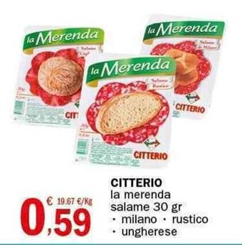 Crai CITTERIO la merenda salame 30 gr offerta