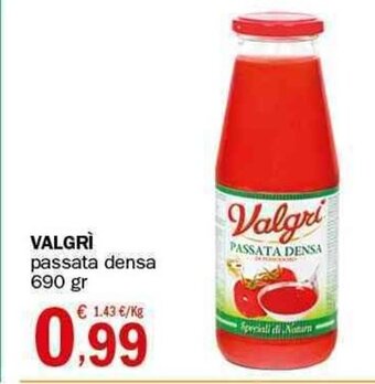 Crai VALGRÌ passata densa 690 gr offerta