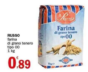 Crai RUSSO farina di grano tenero tipo 00 1 kg offerta