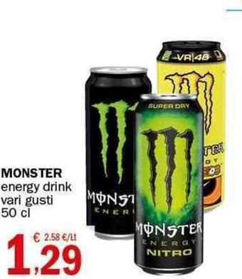 Crai MONSTER energy drink vari gusti 50 cl offerta