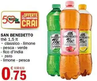 Crai SAN BENEDETTO thè 1,5 It offerta