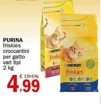 Crai PURINA friskies croccantini per gatto vari tipi 2 kg offerta