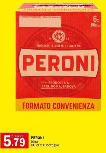 Crai PERONI birra 66 cl x 6 bottiglie offerta