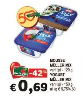 Crai MOUSSE MÜLLER MIX vari tipi-120 g offerta
