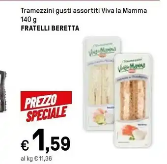 Iper La Grande Fratelli Beretta - I Tramezzini Salmone e Philadelphia 140 g(ml) offerta