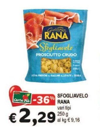 Crai SFOGLIAVELO RANA vari tipi 250 g offerta
