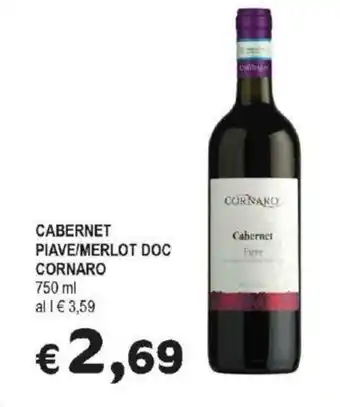 CABERNET PIAVE/MERLOT DOC CORNARO 750 ml