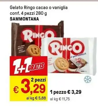 Iper La Grande Sammontana Gelato Ringo Cacao O Vaniglia offerta